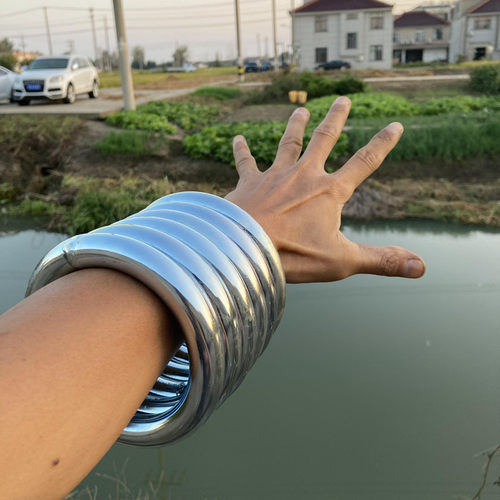 武术练功实心健身铁环咏春洪家铁线拳手腕臂力负重训练手环精钢圈