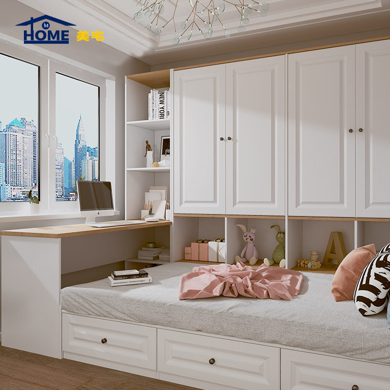 多功能储物床榻榻米床衣柜一体简约现代儿童床小户型书桌书柜衣柜