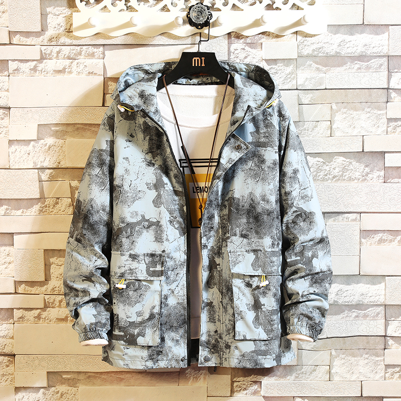 Men's coat Korean fashion 2020 autumn new casual windbreaker hooded work jacket man