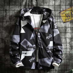 2021 men's coat plus oversized casual Hooded Jacket in spring and Autumn