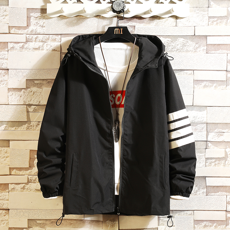 Jacket men's new spring and autumn stitching men's work jacket casual hooded clothes