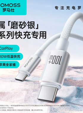罗马仕适用苹果15充电线iPhone15promax充电器线usbc双typec数据线iPad双头车载CarPlay快充CtoC平板笔记本
