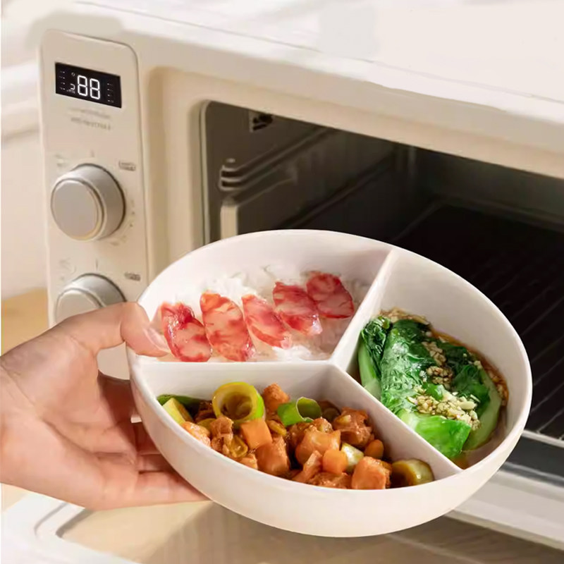 餐盘三分格蒸锅专用碗陶瓷蒸碗电饭煲分隔多格蒸盘加深食品级宝宝