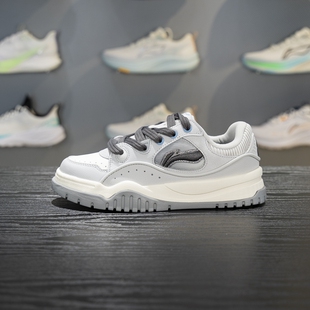 李宁布欧休闲鞋2025冬季新品女子舒适软弹低帮经典板鞋AGCV464