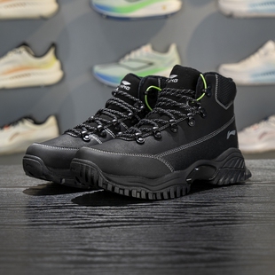 李宁霸虎LITE男女同款2025冬季加绒保暖中帮经典休闲鞋AGCV393