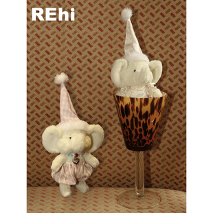 REhi 高高帽大象 原创毛绒公仔包包挂件配饰车挂可爱趣味