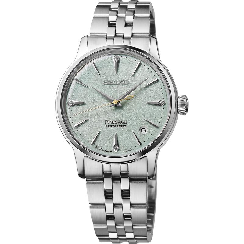 Seiko/精工日韩腕表轻奢机械自动表精致绿盘钻石时计