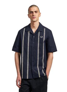 代购FRED PERRY男士衬衫透气舒适棉质短袖休闲日常衬衣爆款
