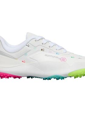 代购GFORE男士高尔夫鞋防水缓震宽底支撑透气白色彩色鞋底印花图