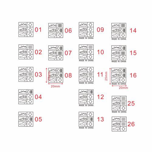 透明金字鞋类成份标材质标可定制