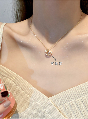 女不掉色不过敏项链锁骨链毛衣链