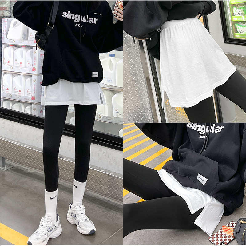 遮屁帘女配鲨鱼裤卫衣叠穿下摆遮屁股白色百搭半身裙大码春秋内搭