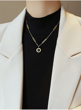 女不过敏不掉色项链锁骨链毛衣链