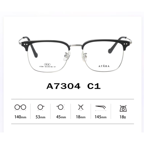 正品ATARA阿塔那纯钛近视多边形眉毛男女款全框眼镜架镜框A7304