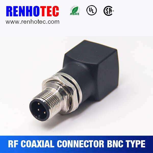 m12公头转rj45母头转接头m12直式4pin穿墙转rj45直型连接器