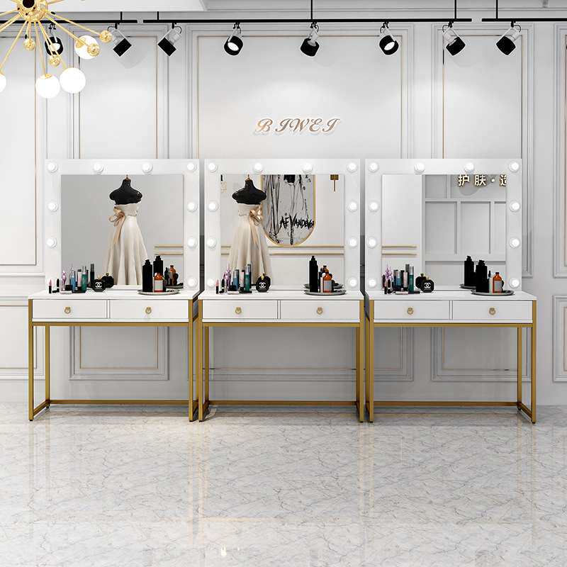 影楼化妆台带灯专业彩妆婚纱店学校化妆师化妆桌美容院梳妆台