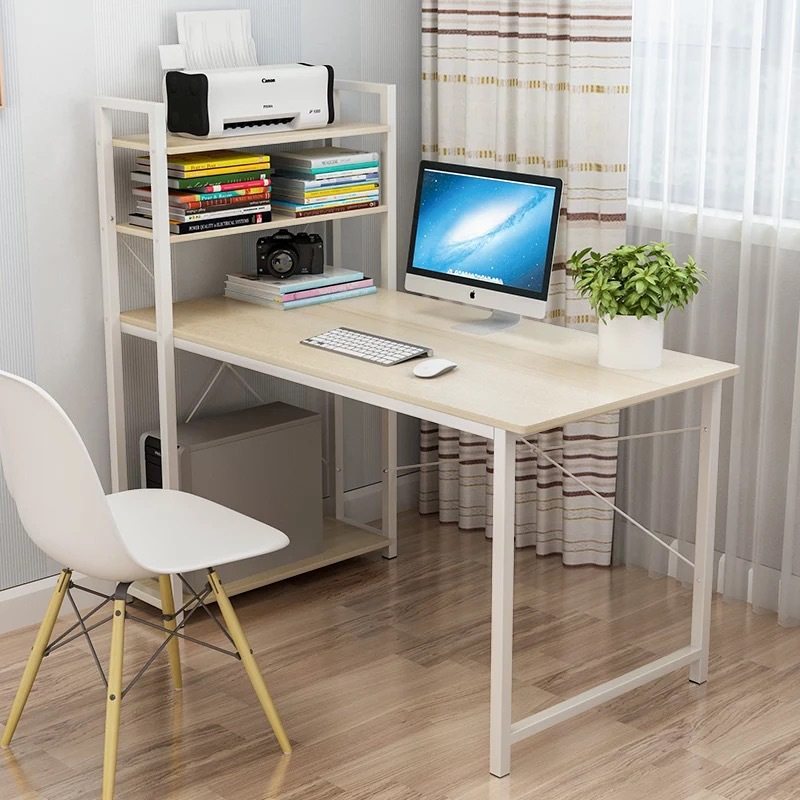 厂家 多用途电脑桌家用简约带书架板式学习桌写字桌办公桌子