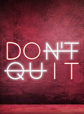 led霓虹灯字母DON'T QUIT发光房间墙壁装饰广告牌挂件