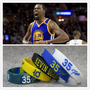 篮球星勇士35号手环杜兰特签名运动手环硅胶夜光腕带球迷礼物库里