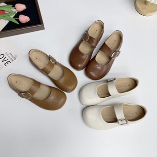复古玛丽珍鞋 配裙子芭蕾舞鞋 女2025新款 皮带扣软平底单鞋 秋季 法式