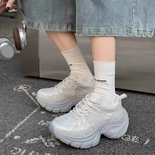 韩版小蛮腰厚底老爹鞋女秋季小个子增高透气百搭运动休闲鞋