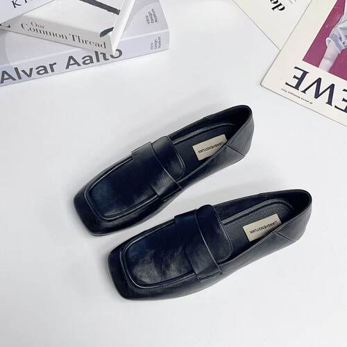 黑色软底勃肯懒人一脚蹬女鞋