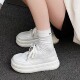 轻便小白鞋 韩版 新款 休闲百搭爆款 简约厚底真皮白色板鞋 女2025春季