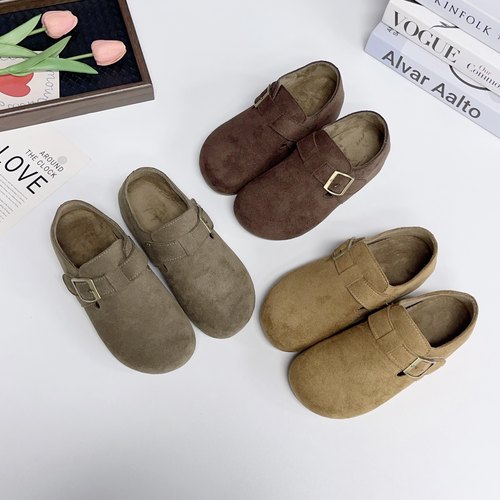 秋冬加绒全包一脚蹬舒适勃肯鞋