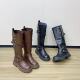 断码 特清 复古风皮带扣高筒靴女厚底机车靴小个子骑士靴长筒靴
