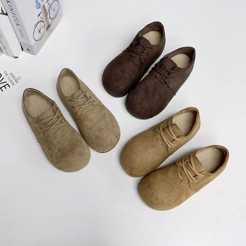 秋冬加绒百搭勃肯鞋女