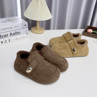 内增高百搭休闲女鞋 冬季 女2025新款 小金豆加绒勃肯鞋 爆款