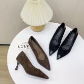 法式 气质百搭通勤职业女鞋 尖头浅口单鞋 女细跟高跟鞋