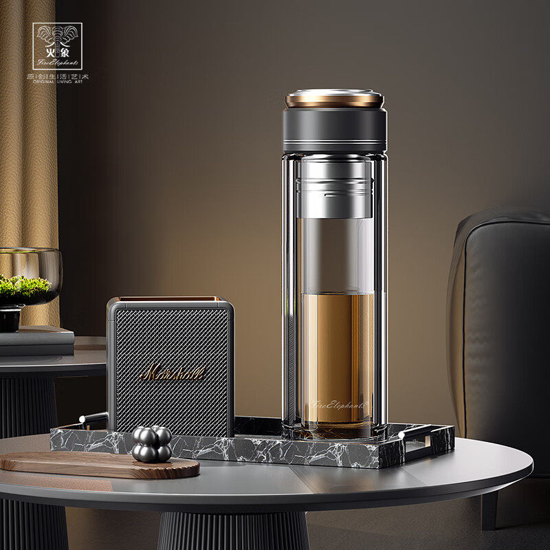 火象HXB-BLB162磁吸泡茶师玻璃杯双层隔热防烫水杯公司活动随手礼,餐饮具,玻璃杯,淘宝优惠券,粉丝福利购,淘宝优惠卷