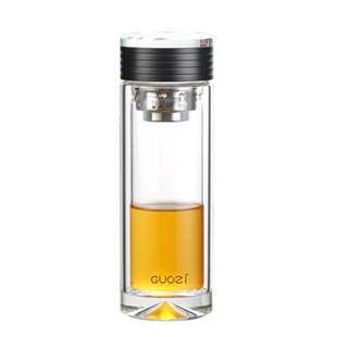 果兹（GUOZI）GZ-S49晶仕双层玻璃杯商务男士车载便携杯单位礼品