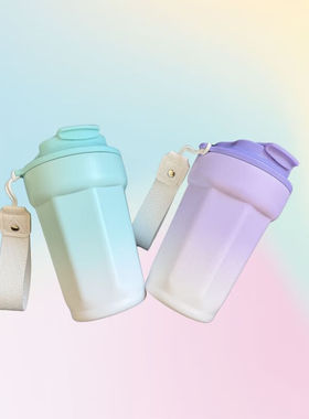 百斯克BSK-BW250650时尚渐变陶瓷内胆保温咖啡杯外出小巧便携水杯