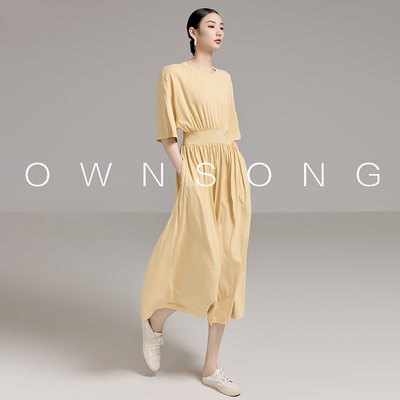 OWNSONG全棉宽松廓形T恤连衣裙