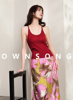 OWNSONG万能百搭 1OO%澳洲美利奴羊毛针织背心外穿吊带上衣女夏