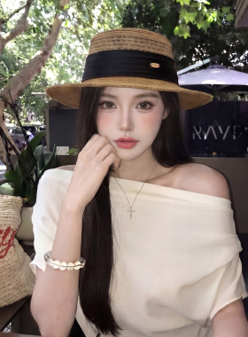 韩版百搭草帽女大帽沿防晒遮阳潮