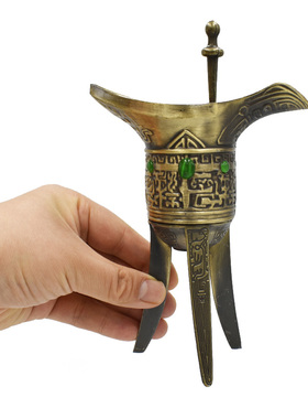 古代酒杯婚礼道具合金仿青铜器