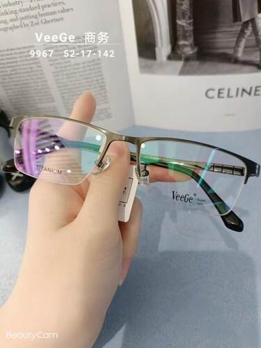 VeeGe纯钛商务眼镜V格精品镜架近视镜架商务男款时尚半框V9967