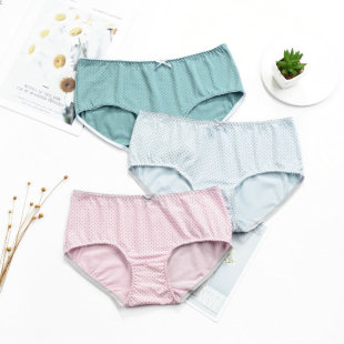 头少女包臀 全棉波点学生中低腰平角可爱裤 蝶安芬内裤 女短裤