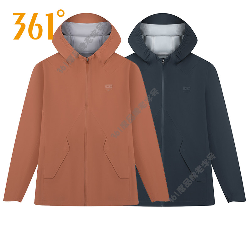 361度男装运动服2025秋季新款运动单风衣综训连帽跑步外套男风衣