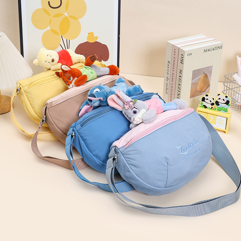 跨境迪士尼正版授权朱迪尼克史迪奇维尼熊萌宝趴趴毛绒玩偶包斜挎