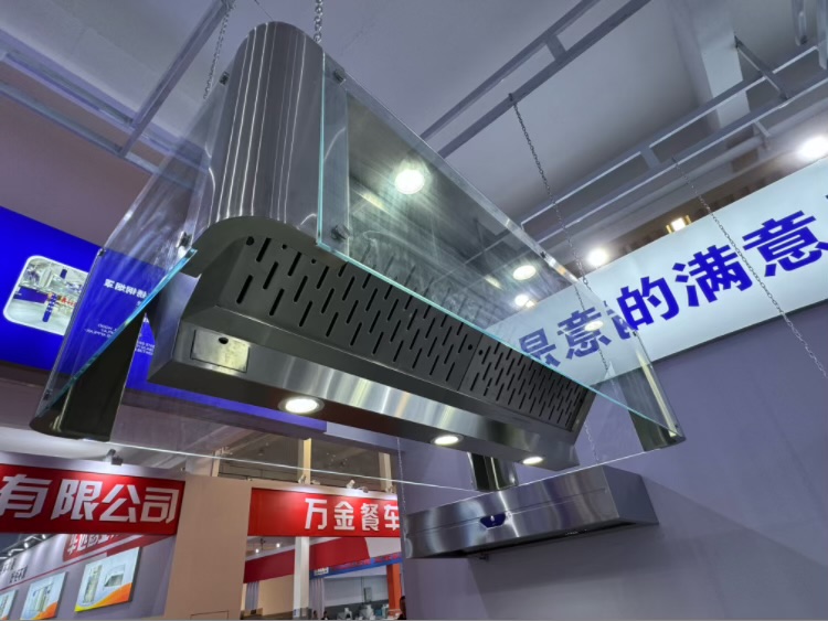明档排烟罩加厚方形玻璃厨房餐厅自助餐专用大气上档次排烟罩