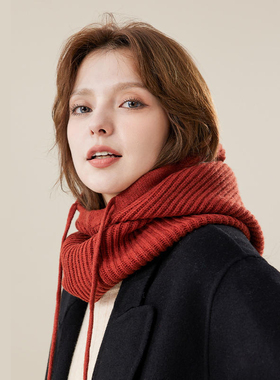 秋冬情侣男女针织包头帽子护颈椎围脖套头护耳脖子加厚保暖 42031