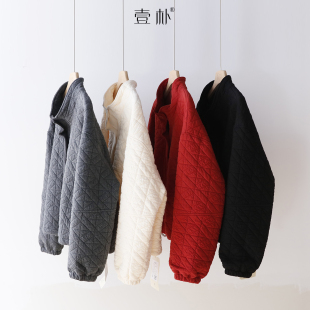 衣长60 小立领灯芯绒拼接刀切棉夹棉加厚小棉衣外套 5SP566