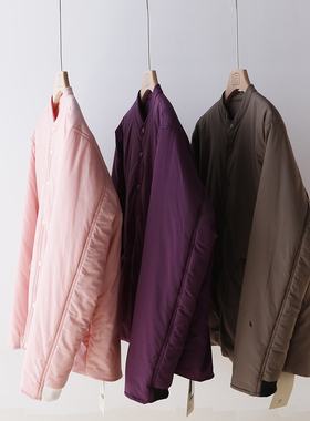 纯色小立领女夹棉加厚棉衣棉服 宽松显瘦复古上衣外套 5223TK