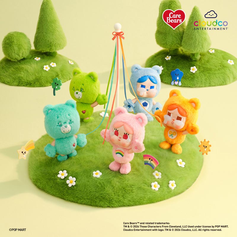 POPMART泡泡玛特CRYBABY × Care Bears系列搪胶毛绒挂件盲盒礼物图片