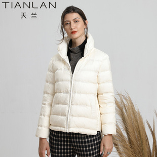 天兰女装短装时尚纯色羽绒服拉链保暖外套