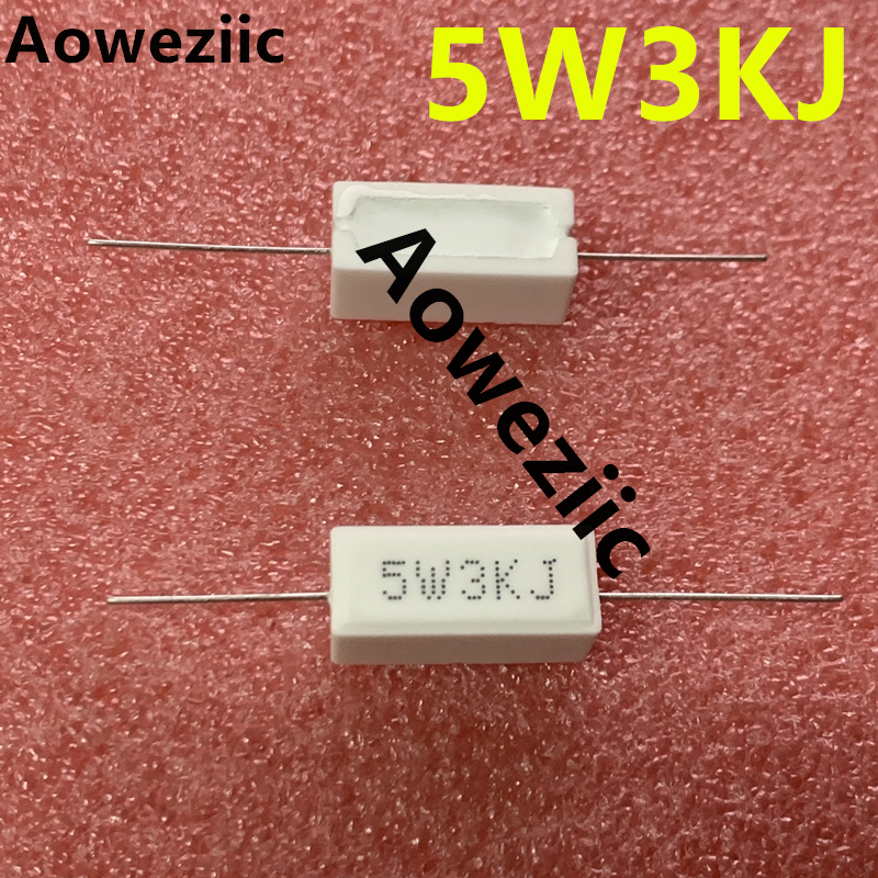 5W 3KJ 5W3KJ 5W3K 5W3000欧 卧式水泥电阻 陶瓷 5W3000ohm 3000R
